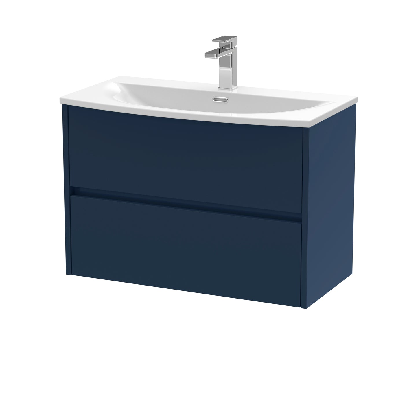 Havana 800mm Wall Hung 2 Drawer Vanity Unit with Curved Basin by Nuie