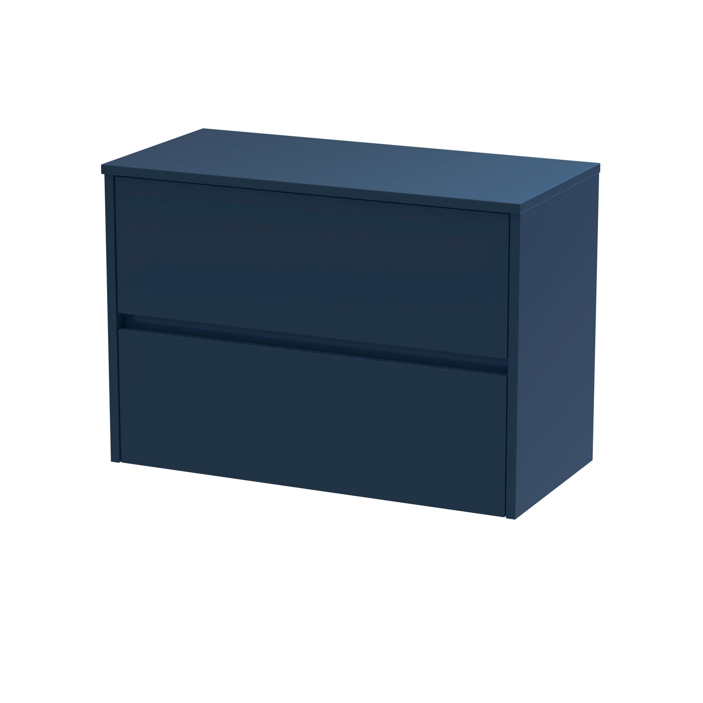 Nuie Havana 800mm Midnight Blue Wall Hung 2-Drawer Unit With Worktop