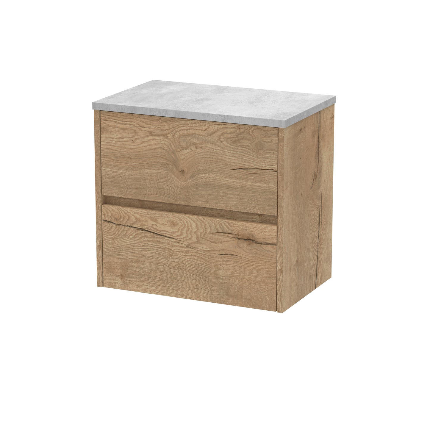 Nuie Havana 600mm Wall Hung 2 Drawer Unit With Laminate Worktop