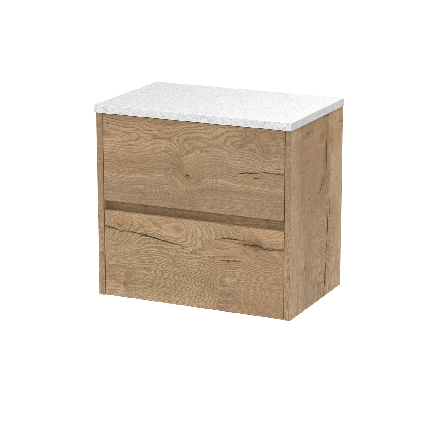 Nuie Havana 600mm Wall Hung 2 Drawer Unit with Laminate Worktop
