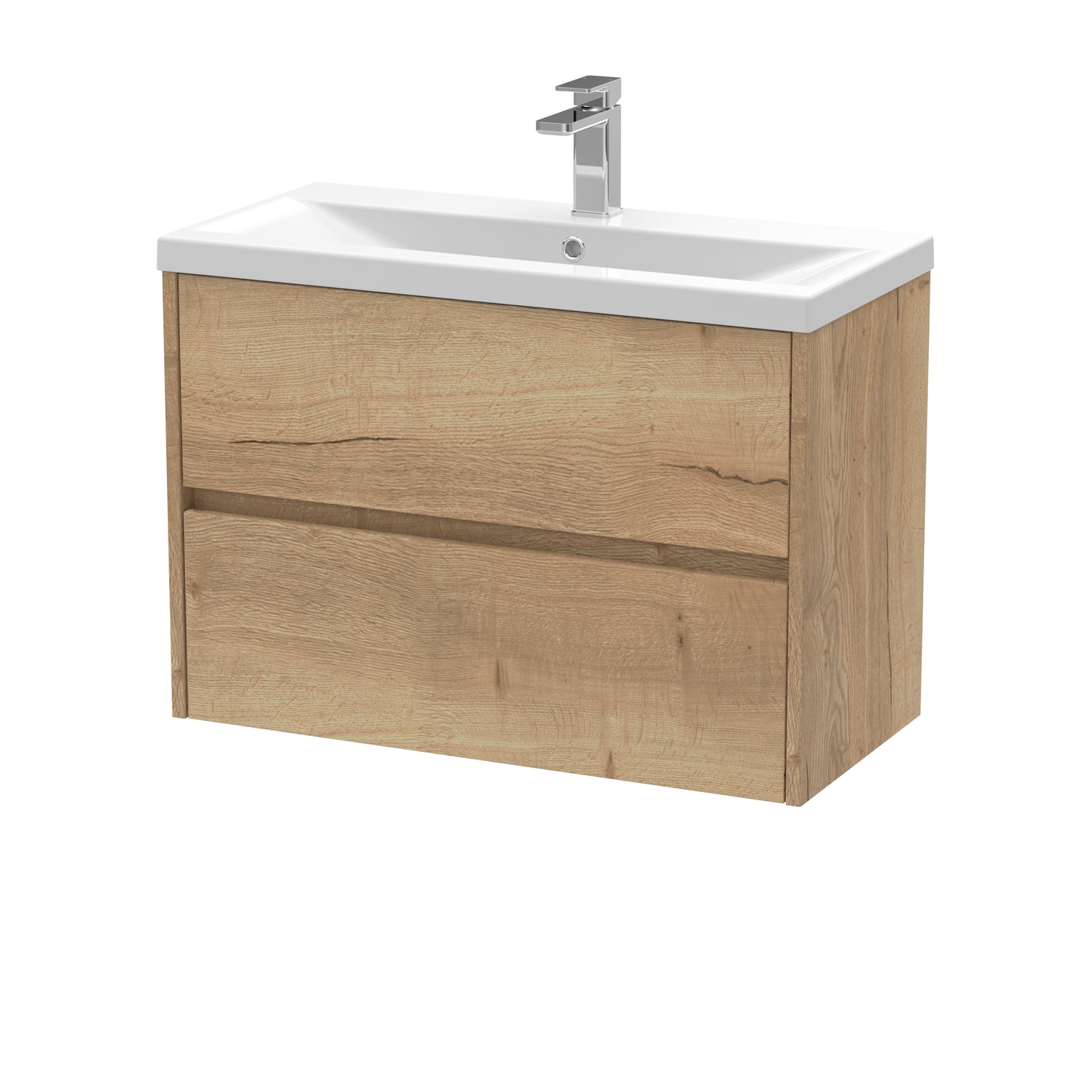 Havana 800mm Wall Hung 2 Drawer Vanity Unit with Mid-Edge Basin by Nuie