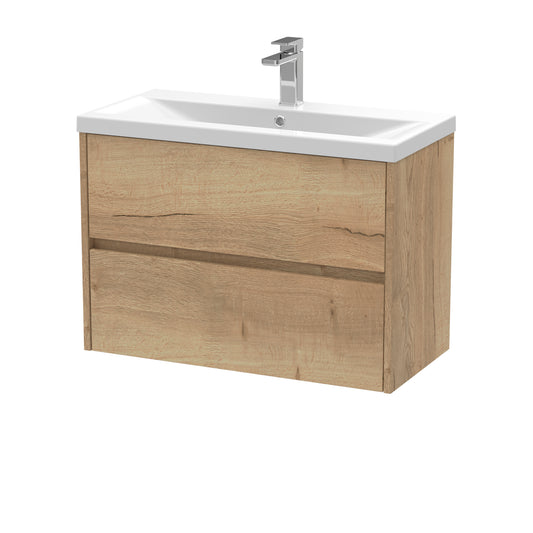 Havana 800mm Wall Hung 2 Drawer Vanity Unit with Mid-Edge Basin by Nuie
