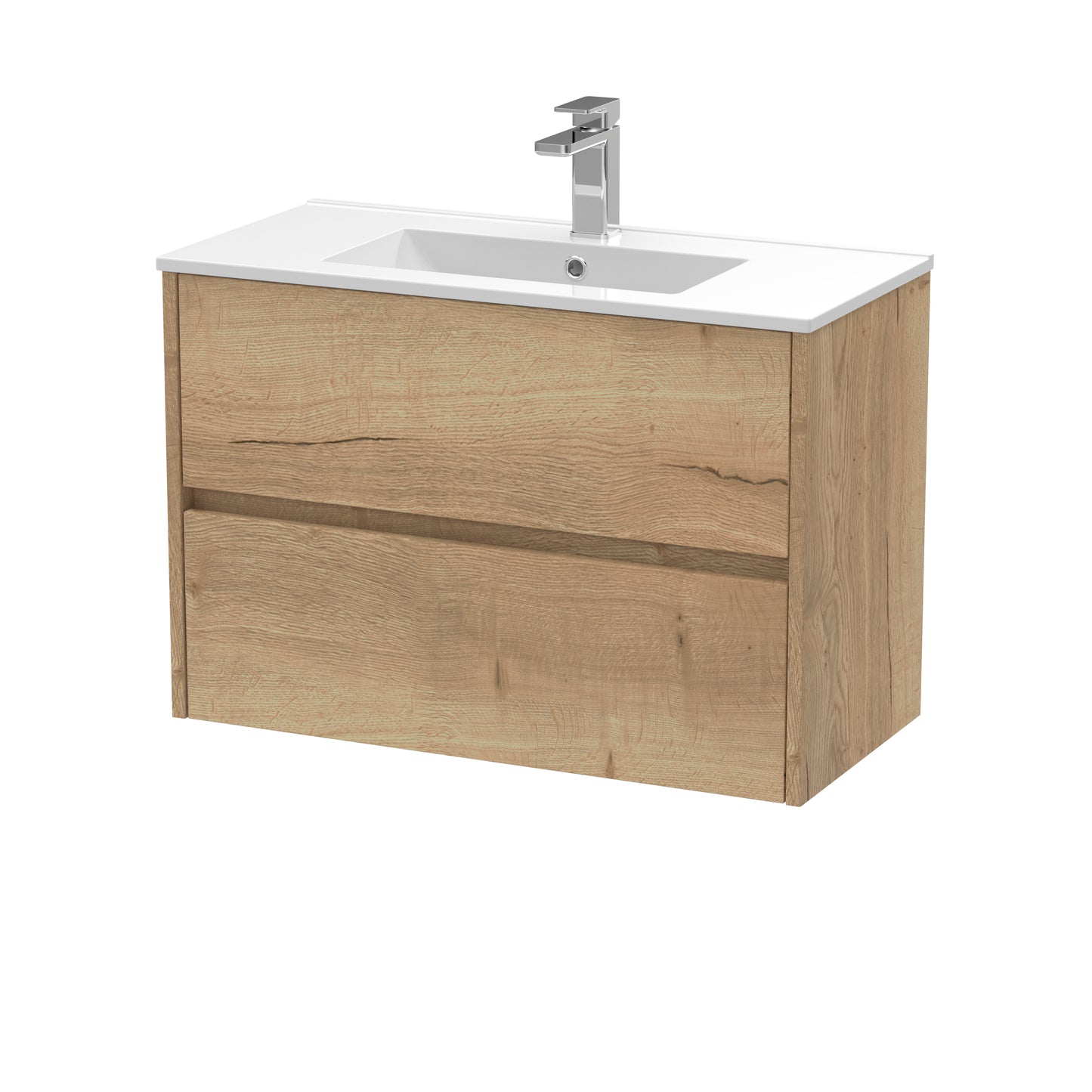 Havana 800mm Wall Hung 2 Drawer Vanity Unit with Minimalist Basin by Nuie