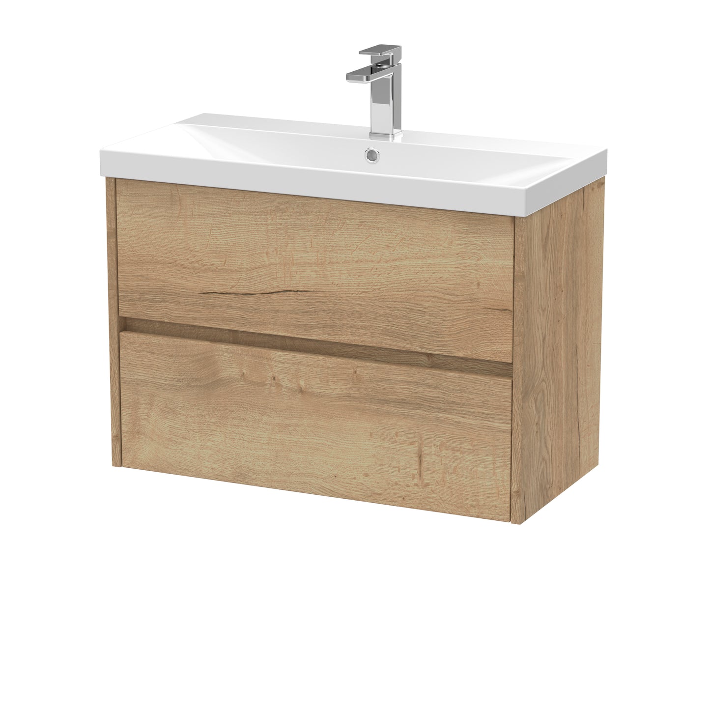 Havana 800mm Wall Hung 2 Drawer Vanity Unit with Thin-Edge Basin by Nuie