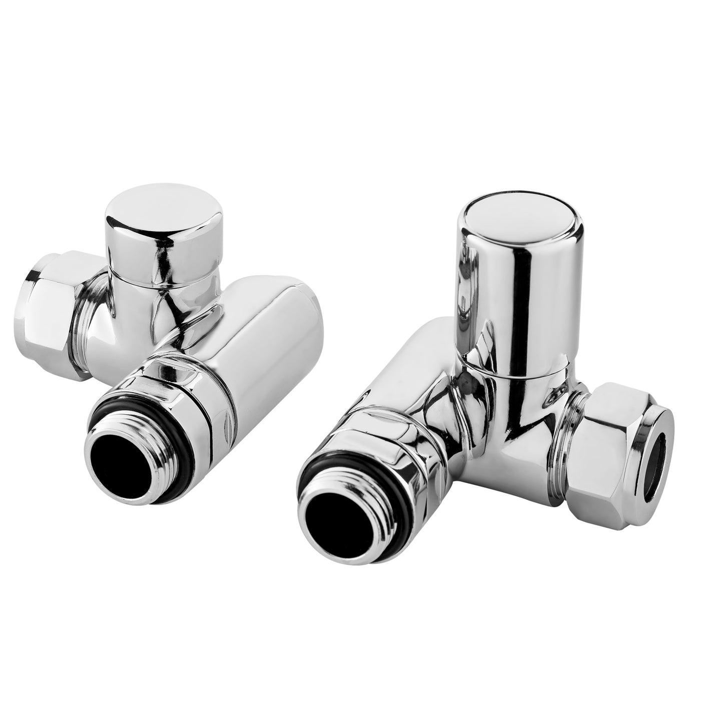 Corner Duel Fuel Radiator Valve Pack (Pairs) - Chrome