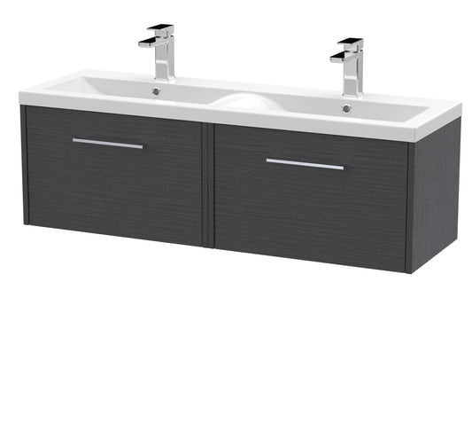 Hudson Reed Juno 1200mm Wall Hung 2-Drawer Vanity Unit with Double Basin