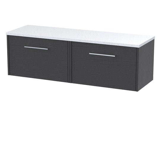 Hudson Reed Juno 1200mm Wall Hung 2-Drawer Vanity Unit With Laminate Worktop