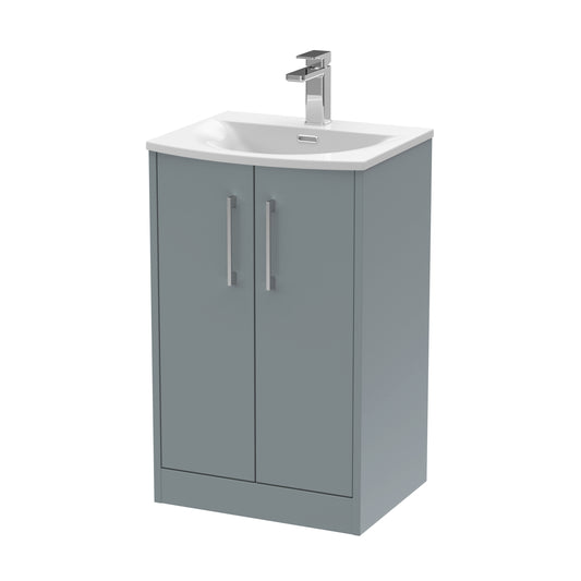 Hudson Reed Juno 500mm Floor Standing 2-Door Vanity Unit With 1 Tap Hole Basin