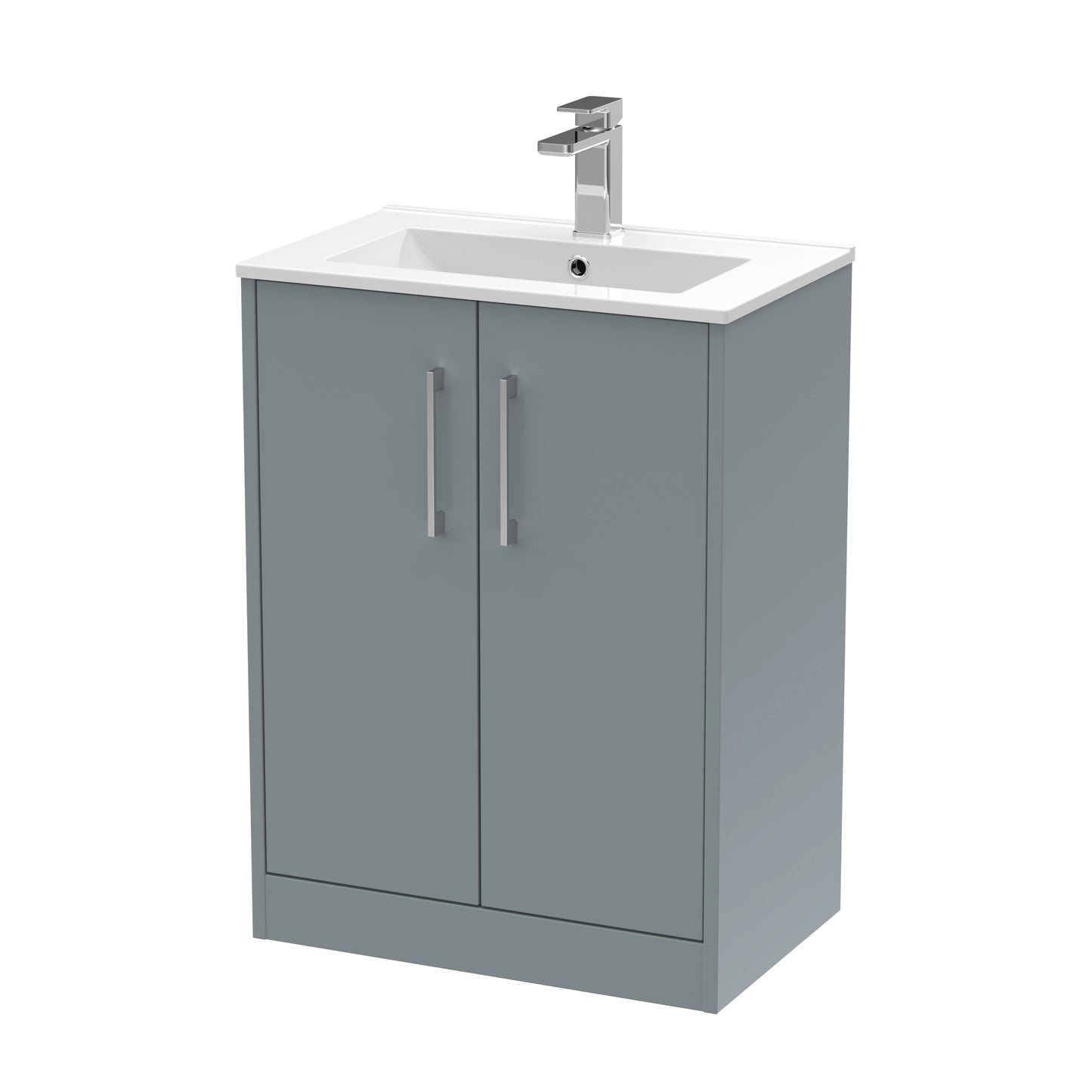Hudson Reed Juno 600mm Floor Standing 2-Door Vanity Unit With 1 Tap Hole Basin