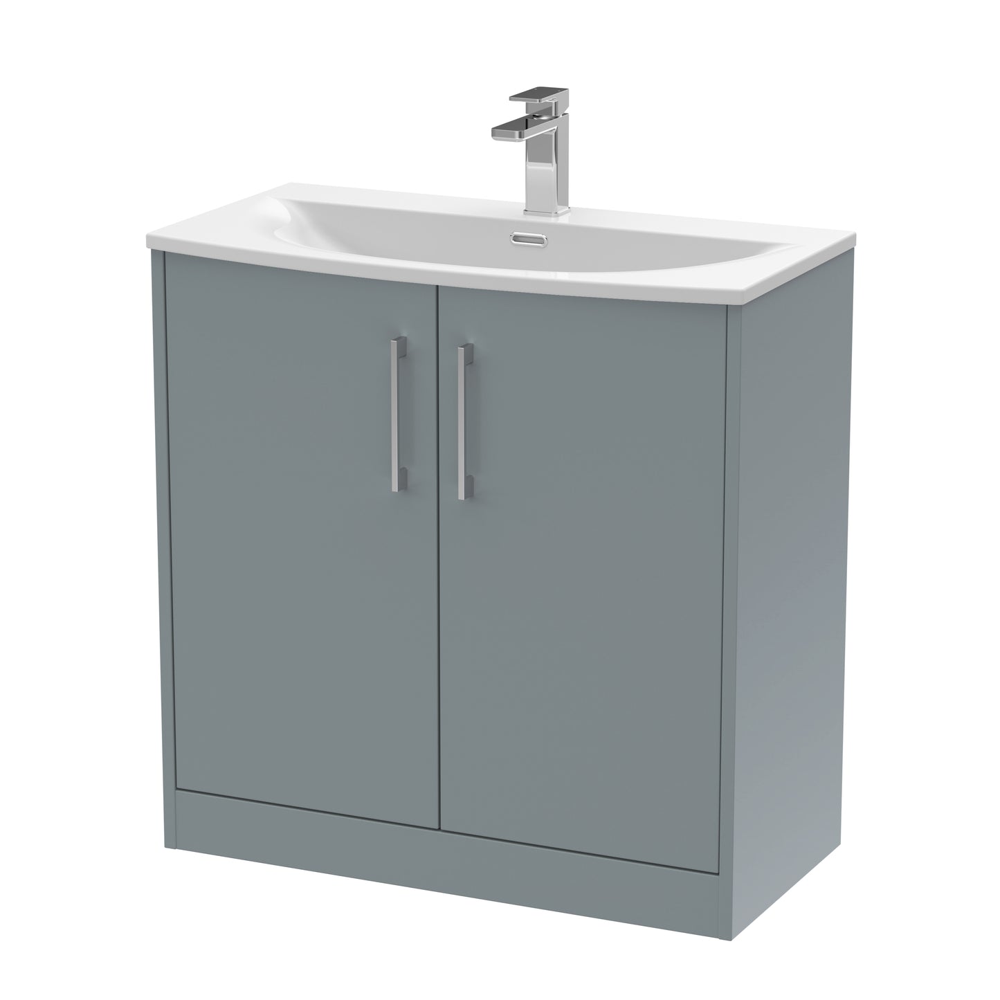 Hudson Reed Juno 800mm Floor Standing 2-Door Vanity Unit with 1 Tap Hole Basin
