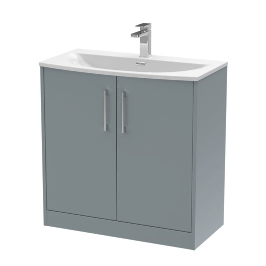 Hudson Reed Juno 800mm Floor Standing 2-Door Vanity Unit with 1 Tap Hole Basin