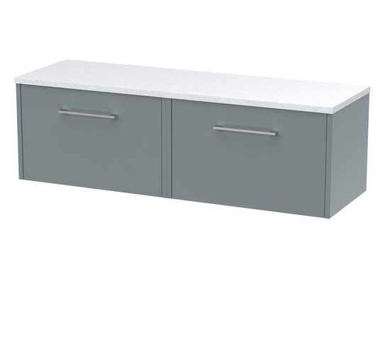 Hudson Reed Juno 1200mm Wall Hung 2-Drawer Vanity Unit With Laminate Worktop