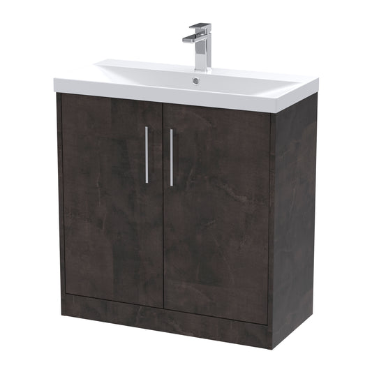 Hudson Reed Juno 800mm Floor Standing 2 Door Vanity Unit With Thin-Edge Ceramic Basin