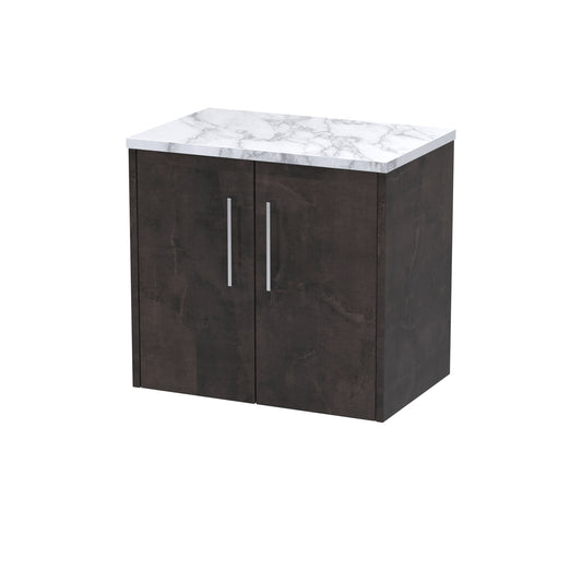 Hudson Reed Juno 600mm Wall Hung 2-Door Vanity Unit With Laminate Worktop