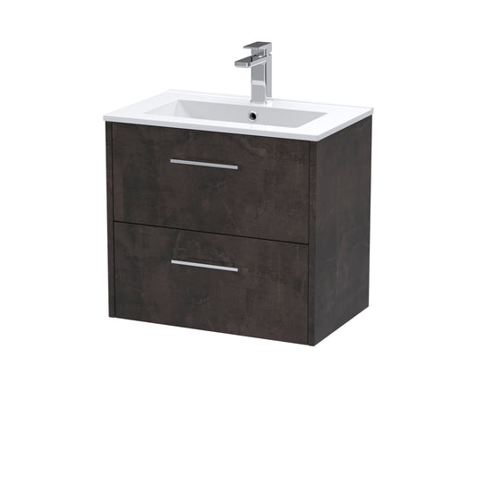Hudson Reed Juno 600mm Metallic Slate Wall Hung Vanity Unit with Basin