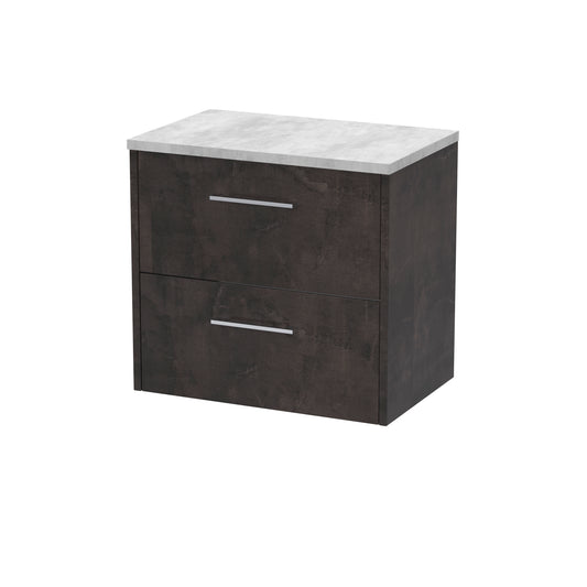 Hudson Reed Juno 600mm Wall Hung 2 Drawer Vanity Unit With Laminate Worktop