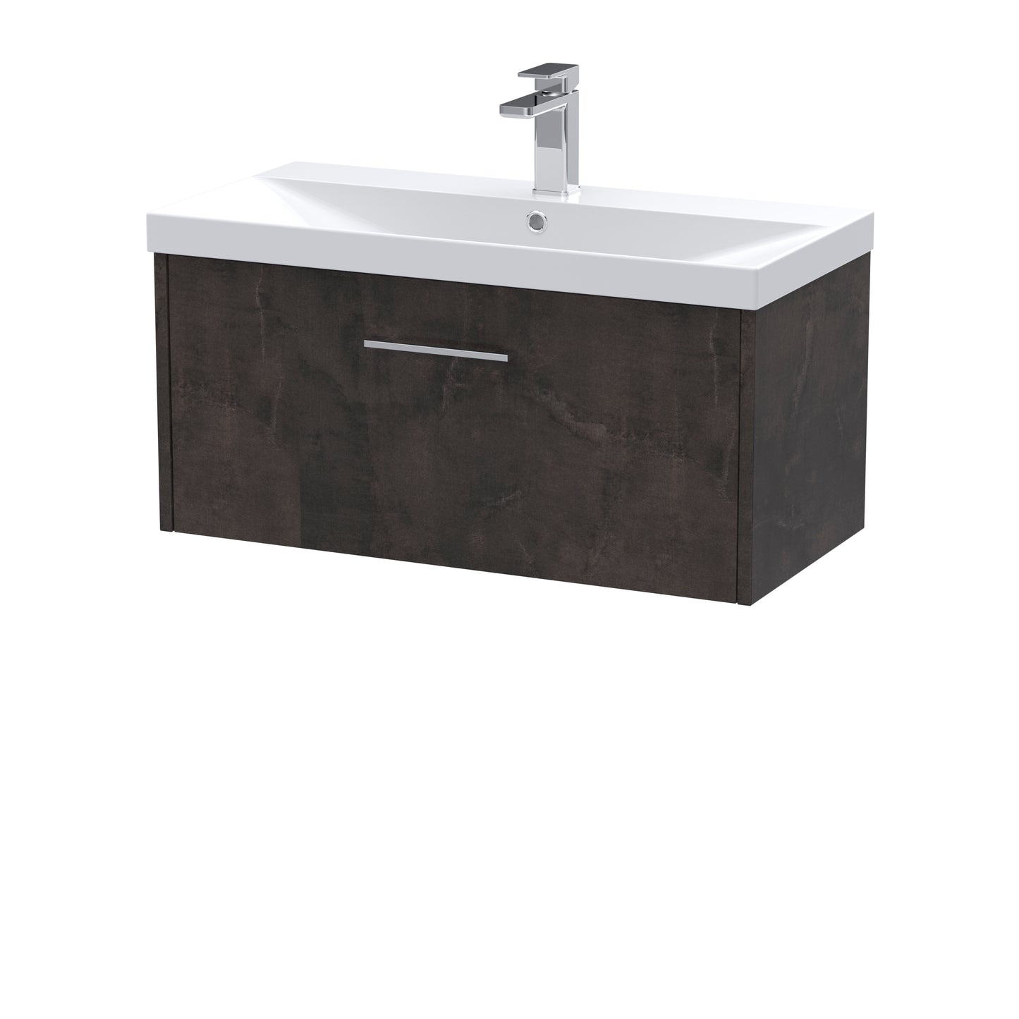 Hudson Reed Juno 810mm Metallic Slate Wall Hung 1 Drawer Vanity Unit with Basin