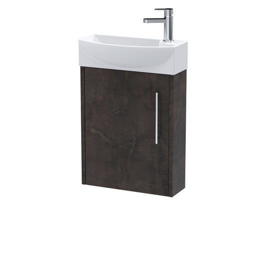Hudson Reed Juno Compact 450mm Left Hand Wall Hung 1 Door Basin Unit