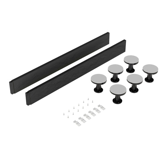Nuie 700-900mm Square & Rectangular Tray Leg Set With Plinth, Legs, Clips & Screws