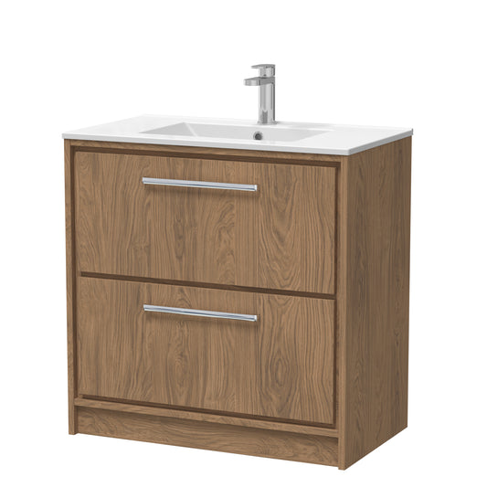 Hudson Reed Lille 800mm Floor Standing 2-Drawer Vanity with 1 Tap Hole Basin