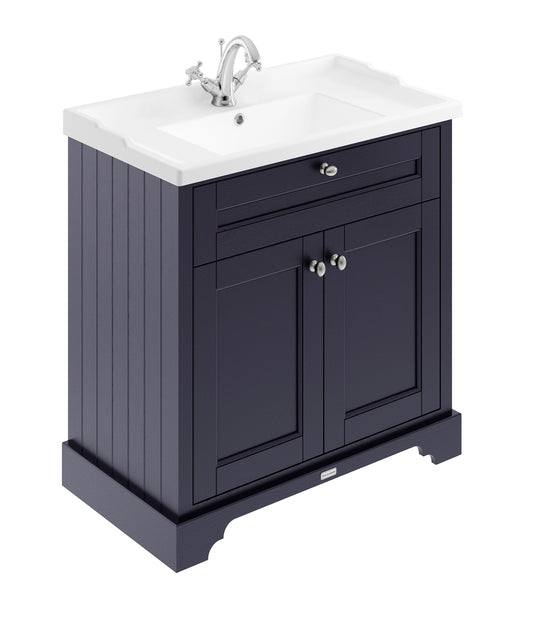Hudson Reed Old London 800mm Floor Standing 2 Door Vanity Unit with Ceramic Basin
