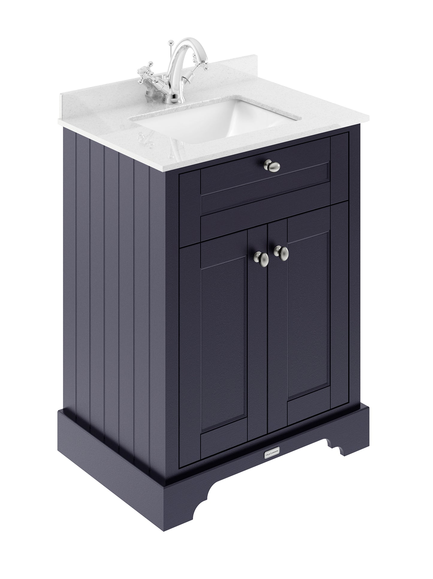 Hudson Reed Old London 600mm Floor Standing 2 Door Vanity Basin Unit With Marble Top Basin
