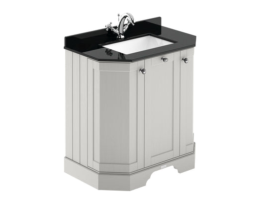 Hudson Reed Old London 786mm Timeless Sand Floor Standing 3 Door Vanity Unit With Black Marble Top