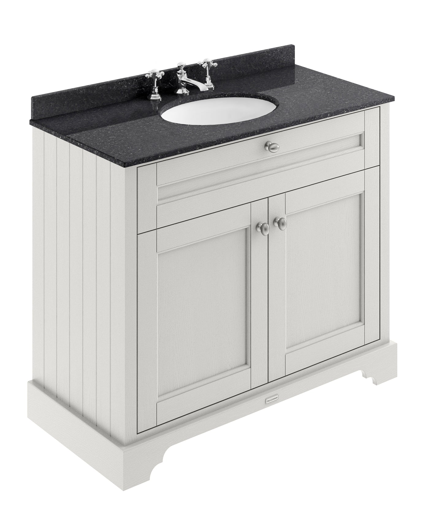 Hudson Reed Old London 1000mm Floor Standing 2 Door Vanity Unit With Black Marble Top Basin