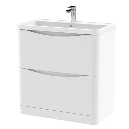 Nuie Lunar 800mm Floor Standing Vanity Unit With Polymarble Basin