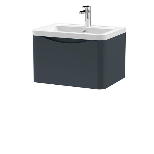Nuie Lunar 600mm Wall Hung 1 Drawer Vanity Unit with Ceramic Basin