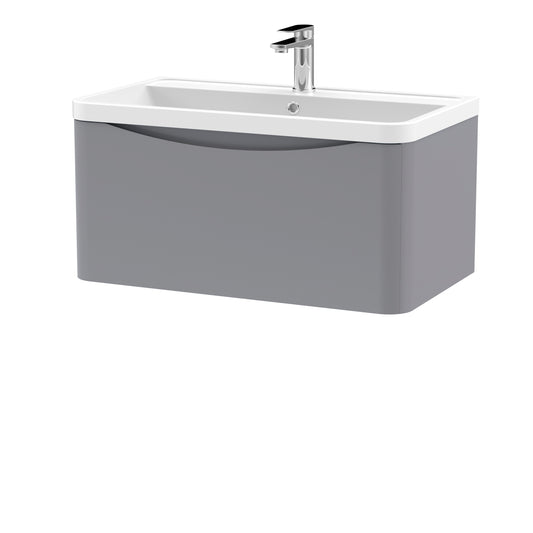 Nuie Lunar 800mm Wall Hung 1 Drawer Vanity Unit with Basin