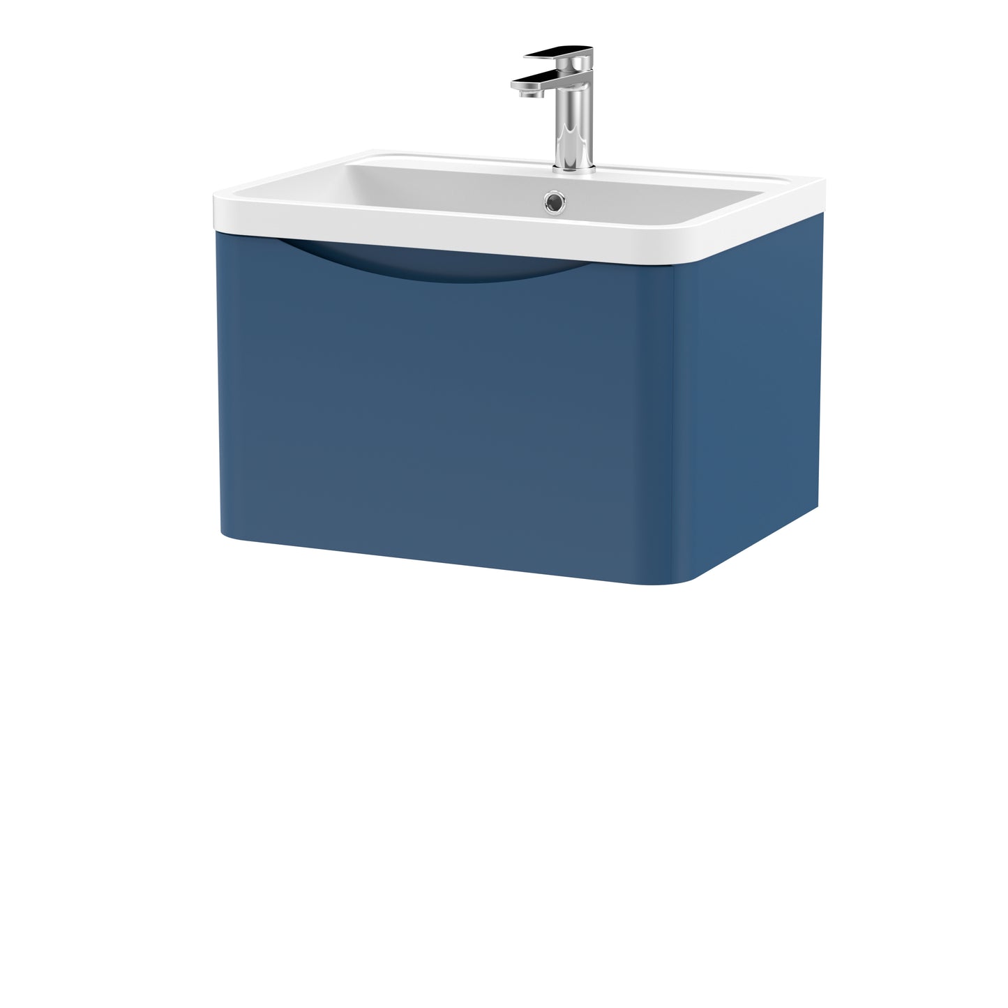 Nuie Lunar 600mm Wall Hung 1 Drawer Unit With Polymarble Basin