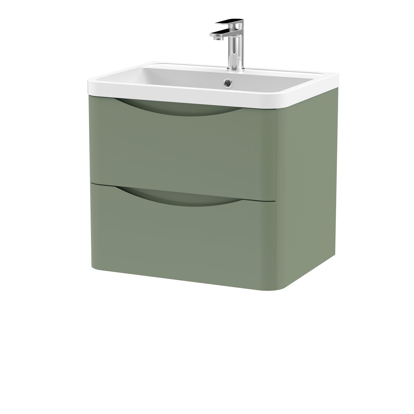 Nuie Lunar 600mm Wall Hung Vanity Unit With Polymarble Basin