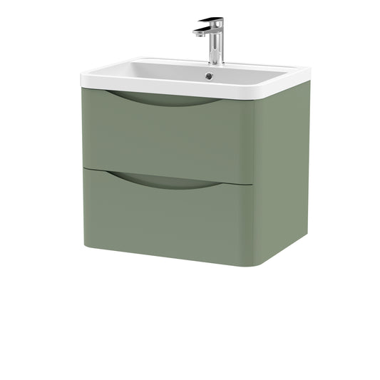 Nuie Lunar 600mm Wall Hung Vanity Unit With Polymarble Basin