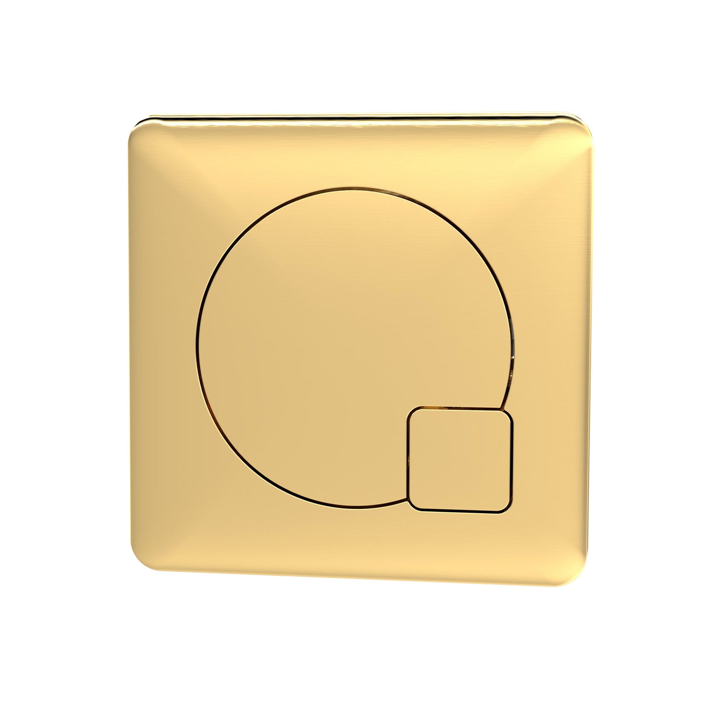 Square Dual Flush Brushed Brass Push Button