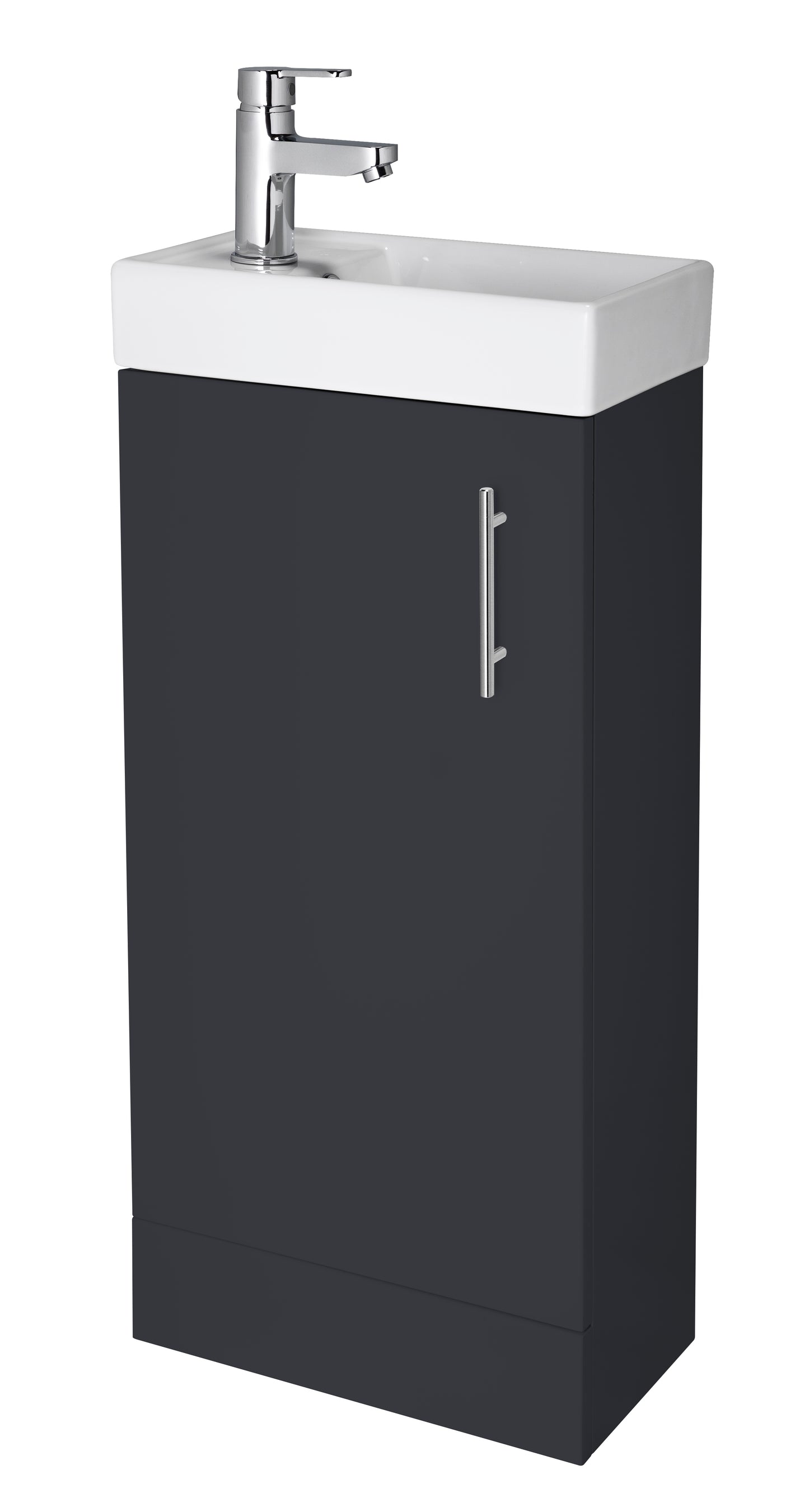 Vault Floor Standing Single Door Compact Vanity Unit with Ceramic Basin 400mm