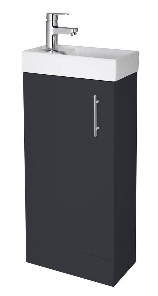 Vault Floor Standing Single Door Compact Vanity Unit with Ceramic Basin 400mm