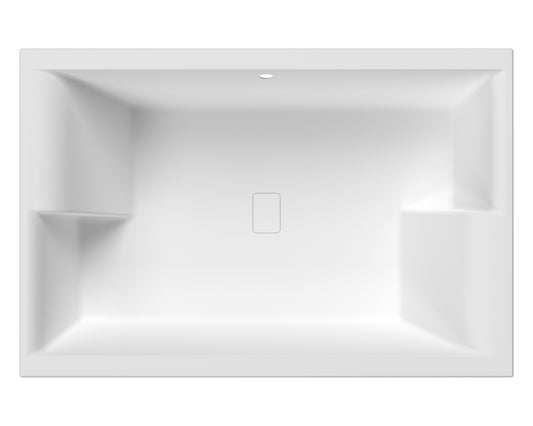 Nuie 1800mm x 1200mm Double Ended Inset Bath With White Waste Cover Cap