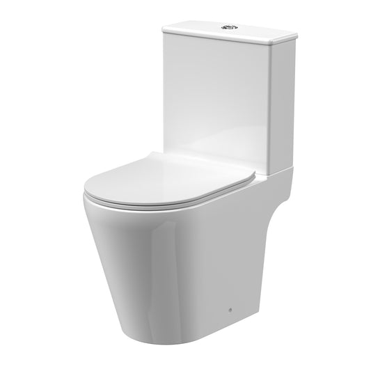 Allium Rimless Pan, Cistern & Soft Close Seat - White