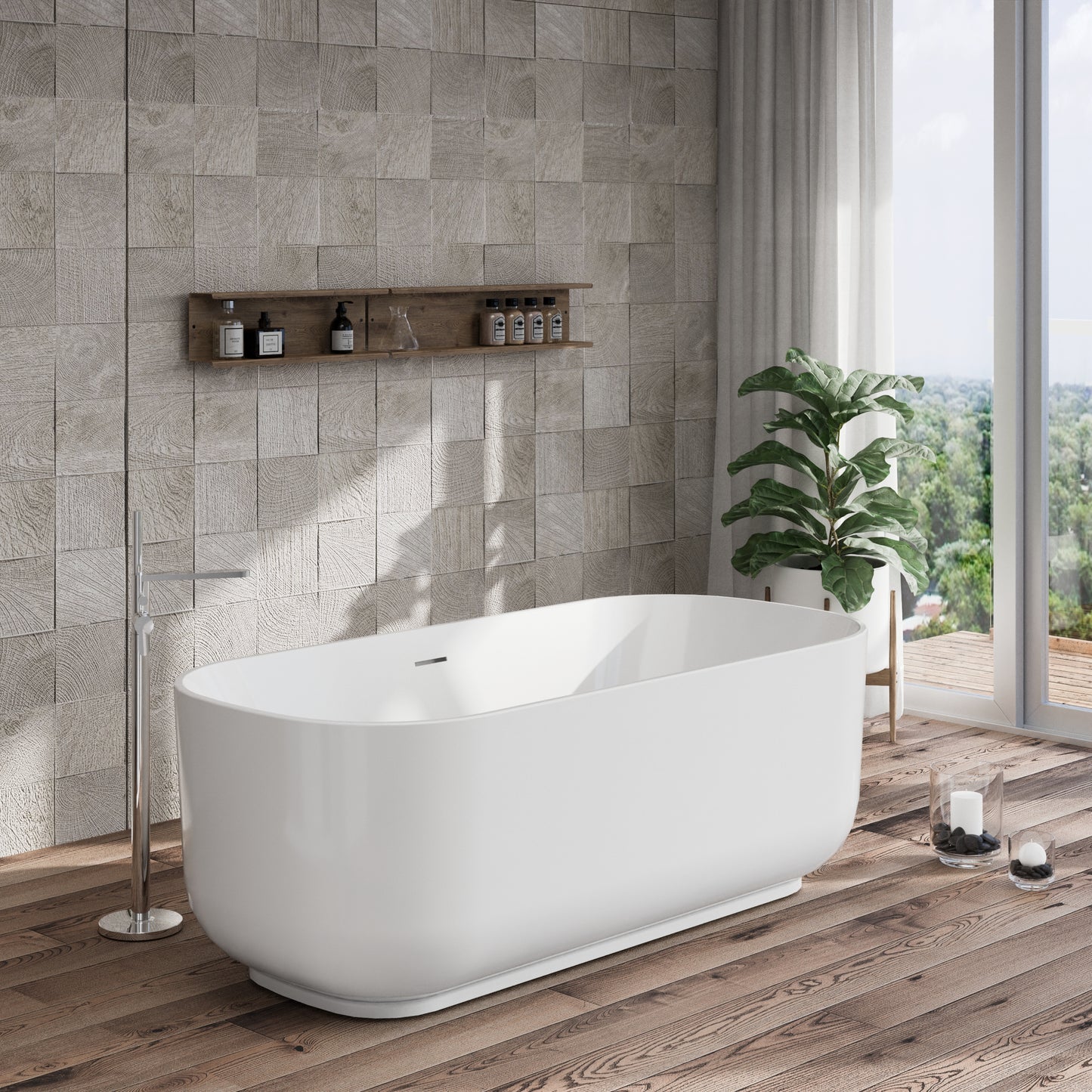 Perpetua Soft Square Freestanding Bath by Nuie