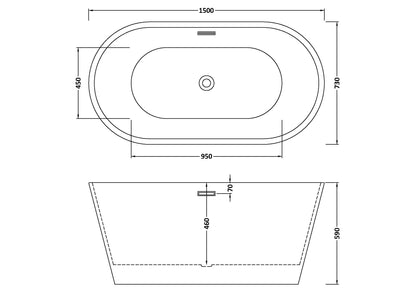 Nocturnal Oval Freestanding Bath by Nuie
