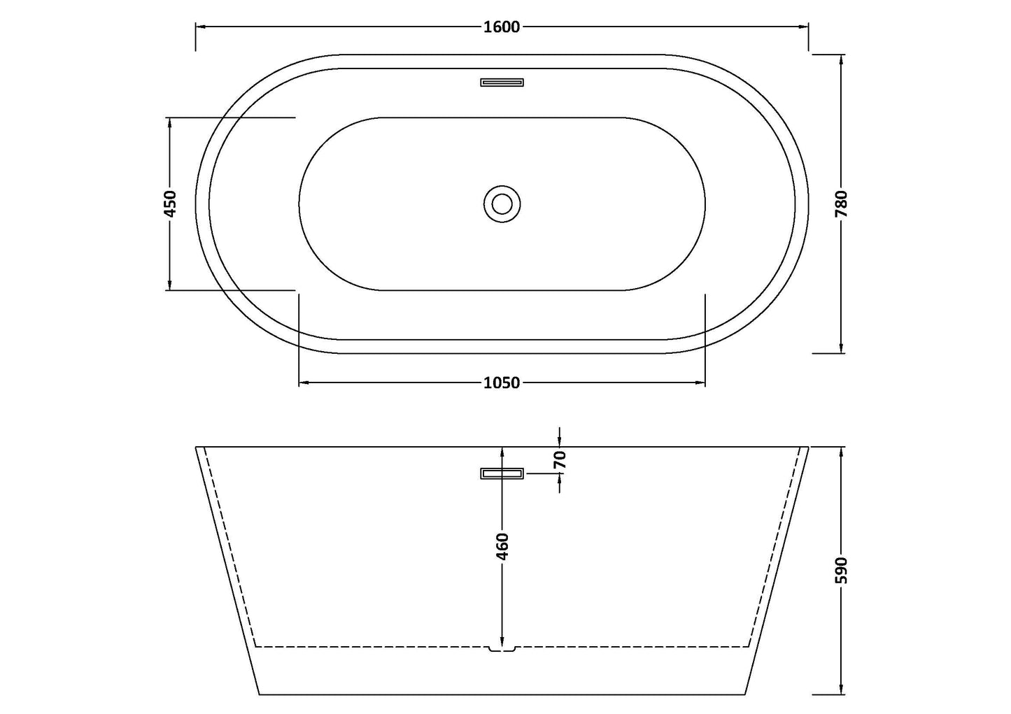 Nocturnal Oval Freestanding Bath by Nuie