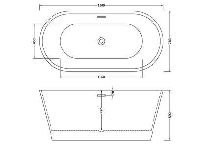 Nocturnal Oval Freestanding Bath by Nuie