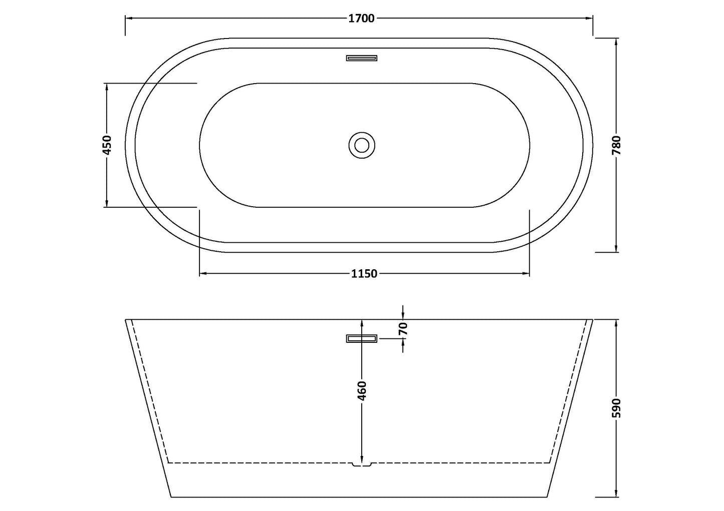 Nocturnal Oval Freestanding Bath by Nuie