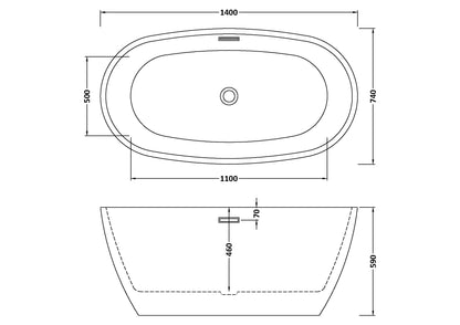 Pendulum Oval Freestanding Bath by Nuie