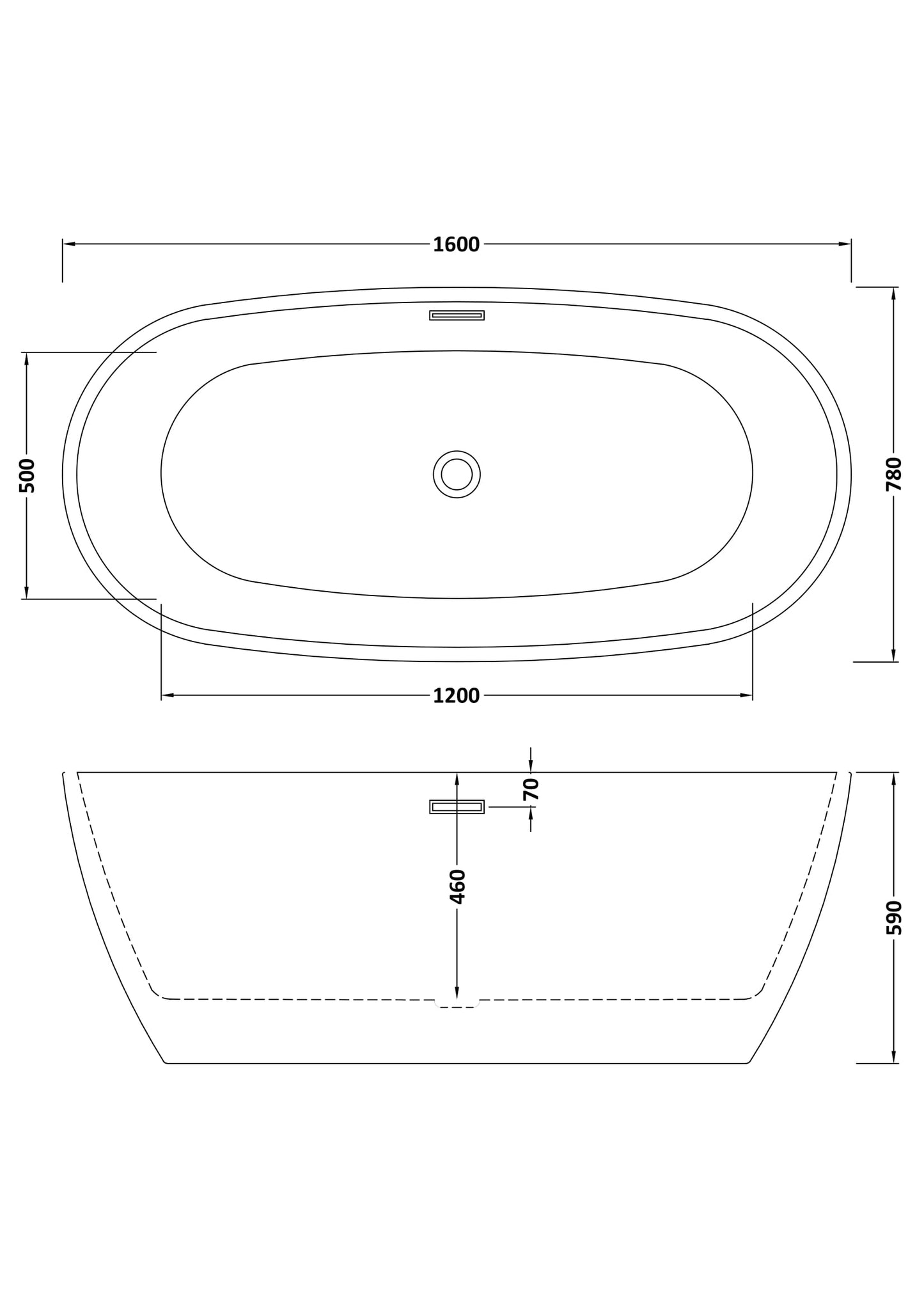 Pendulum Oval Freestanding Bath by Nuie