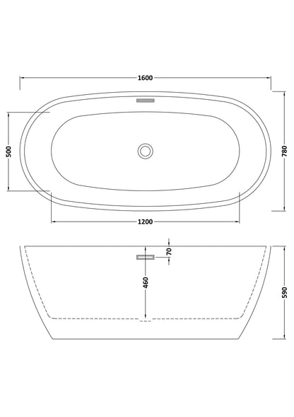Pendulum Oval Freestanding Bath by Nuie