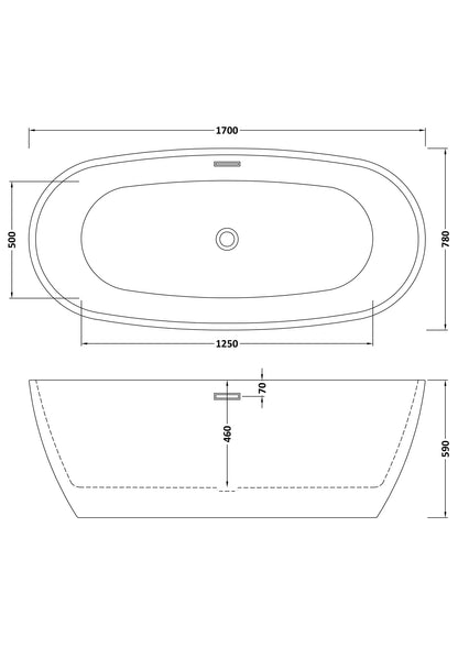 Pendulum Oval Freestanding Bath by Nuie