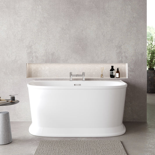 Timora Back to Wall Freestanding Bath by Nuie