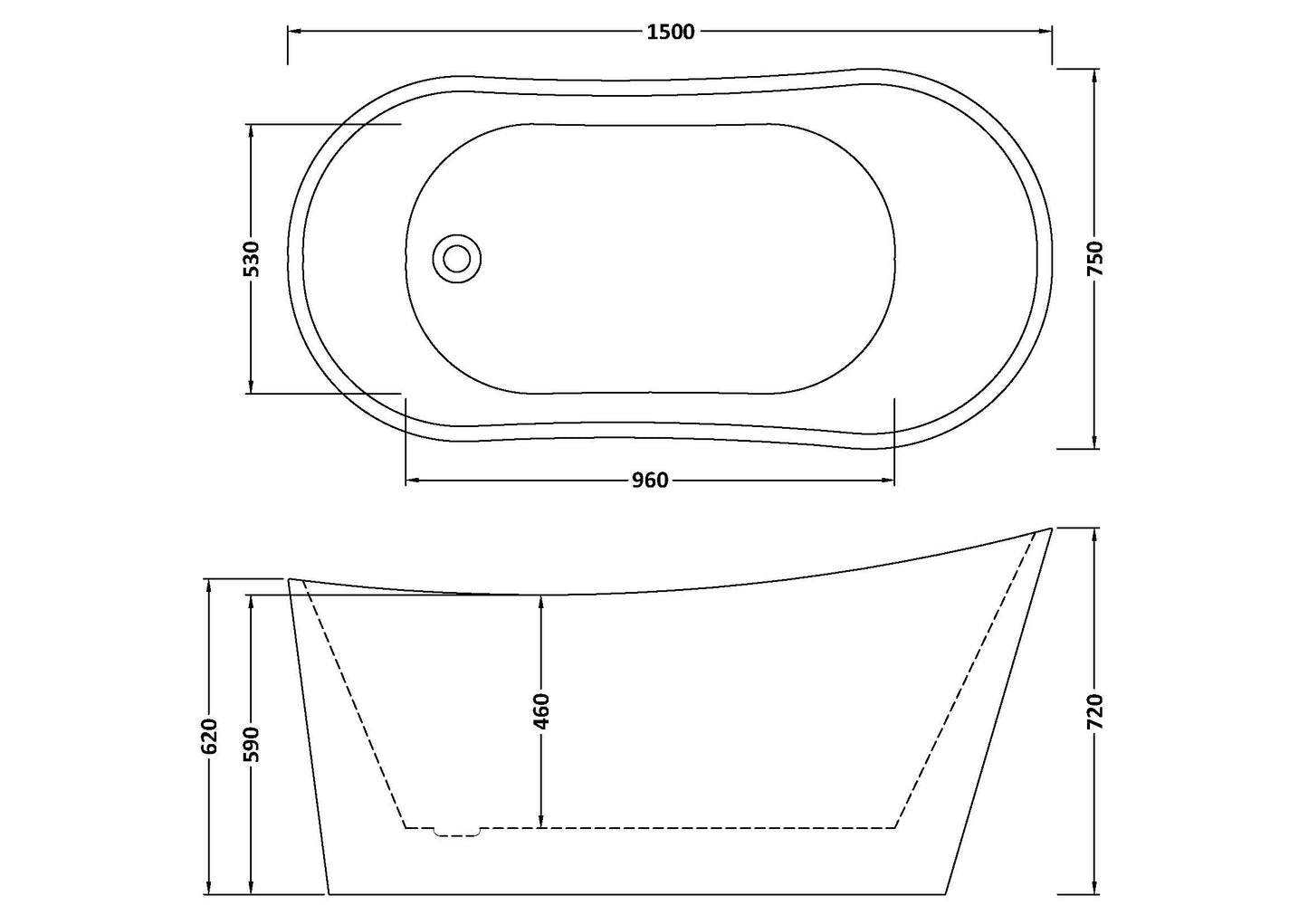 Moment Freestanding Slipper Bath by Nuie